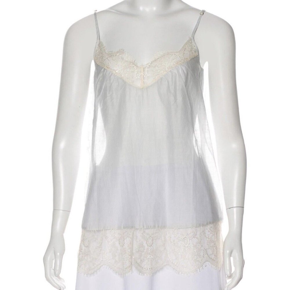 DAY birger et mikkelsen Striped Camisole Tank Cami Blue Grey Cotton Summer Cute